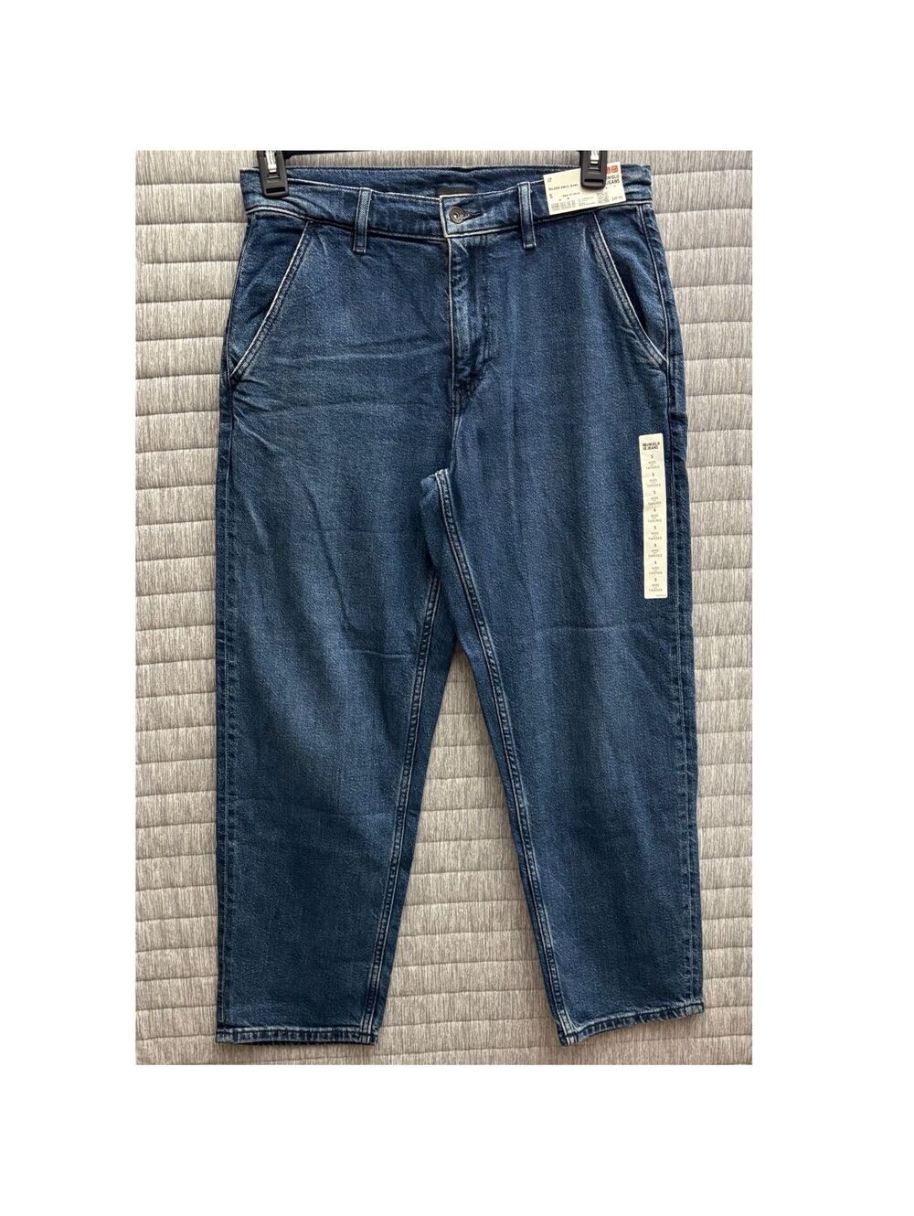 Uniqlo Relaxed Ankle Jeans Wide Fit Tapered Women's Small Medium Wash NWT